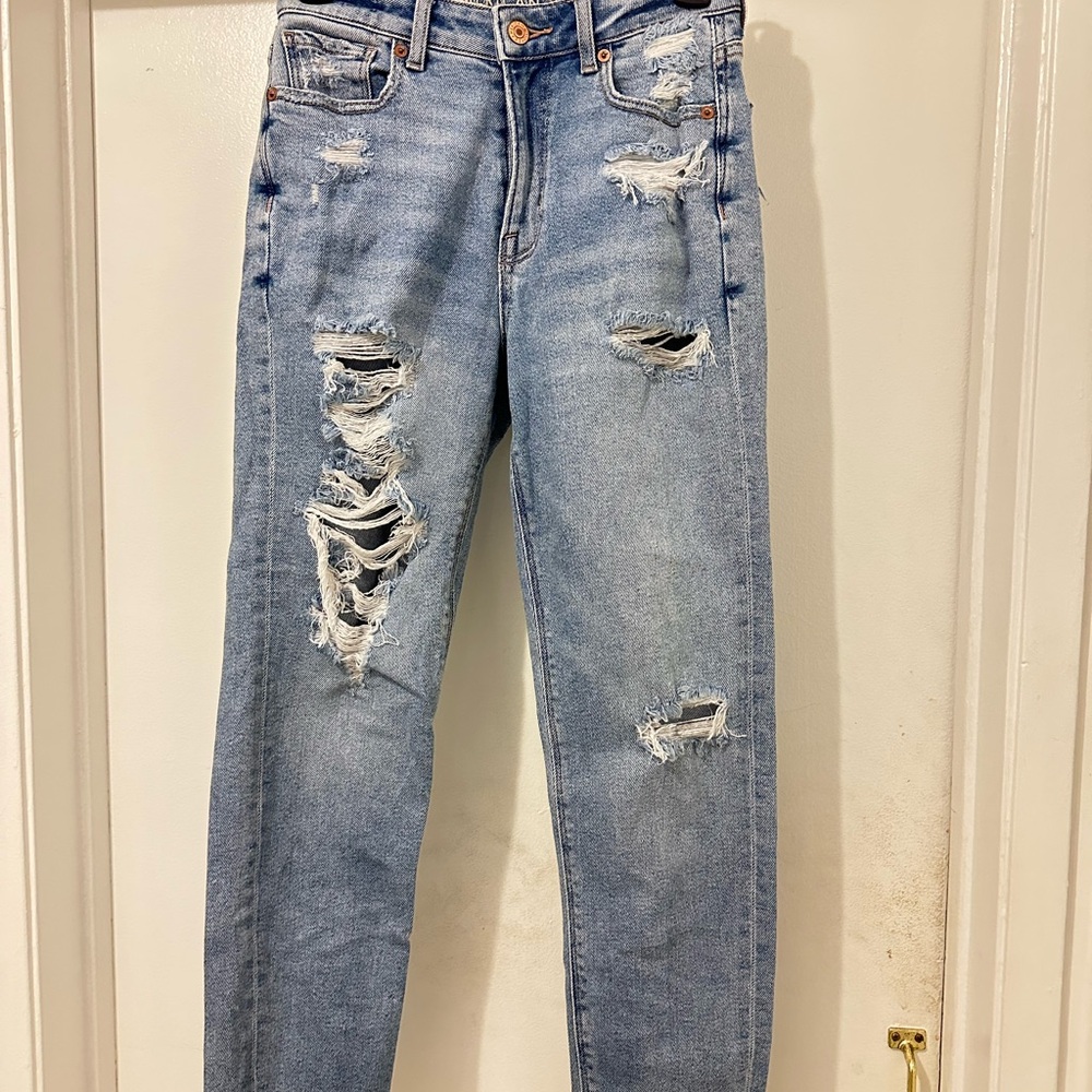 Distressed Blue Jeans